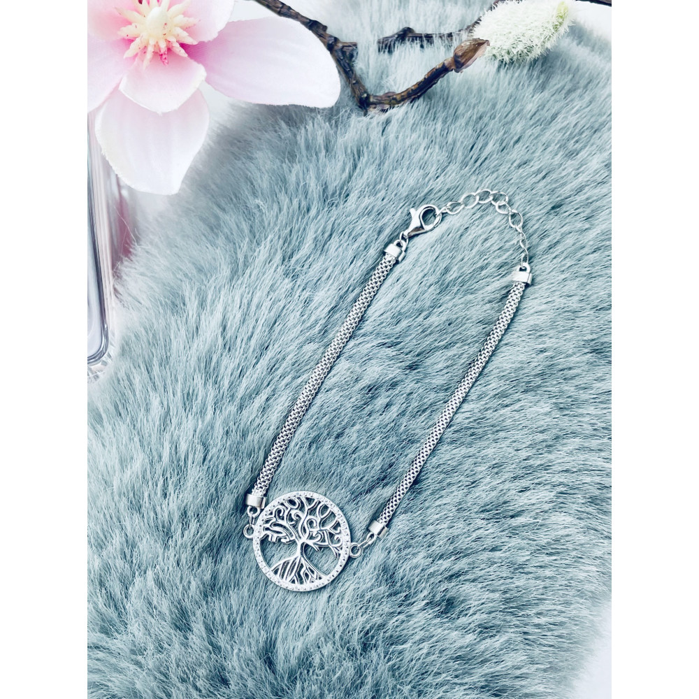 Baum Armband 925 Silber mit Zirkonen Damen Kinder