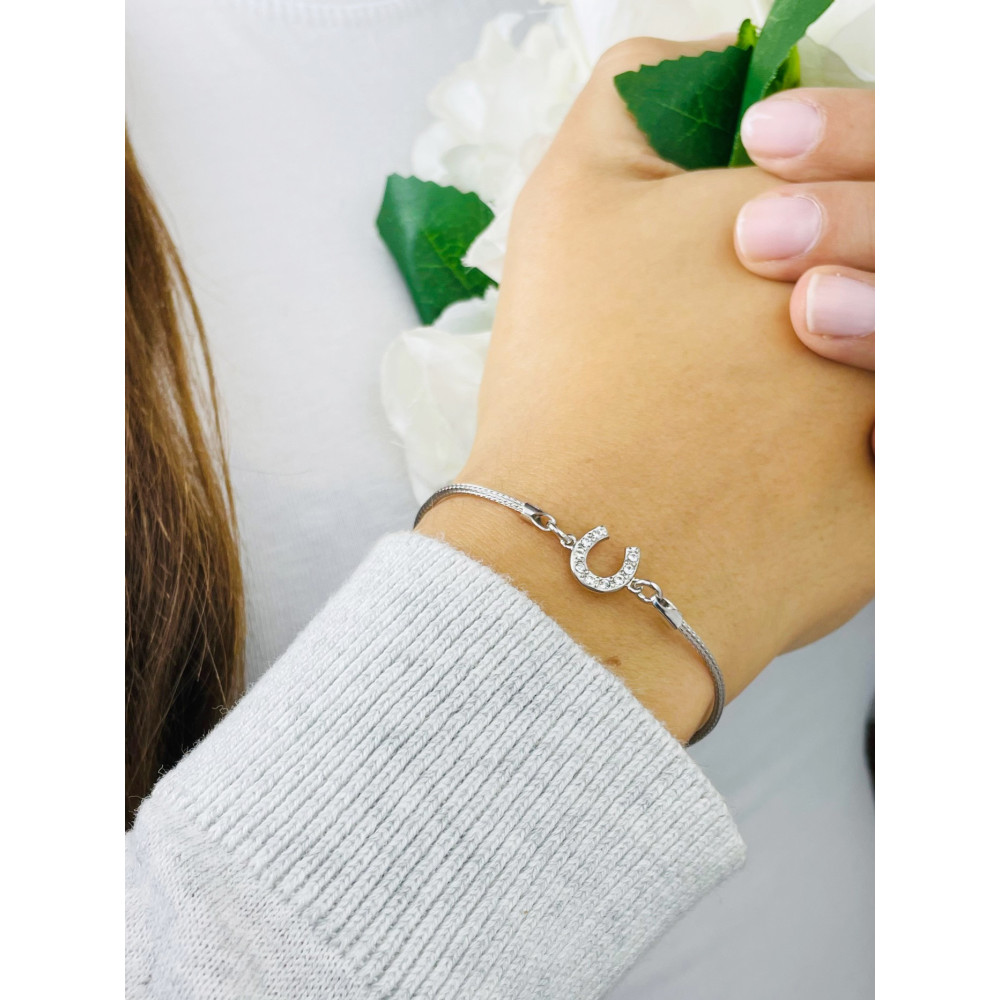 Złota bransoletka celebrytka serce nieskończoność