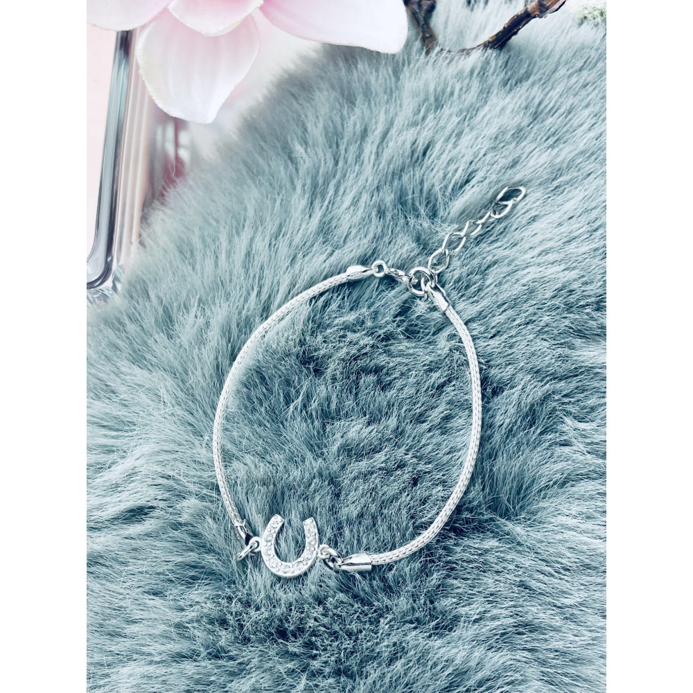 Hufeisen Armband 925 Silber mit Zirkonen Damen Kinder