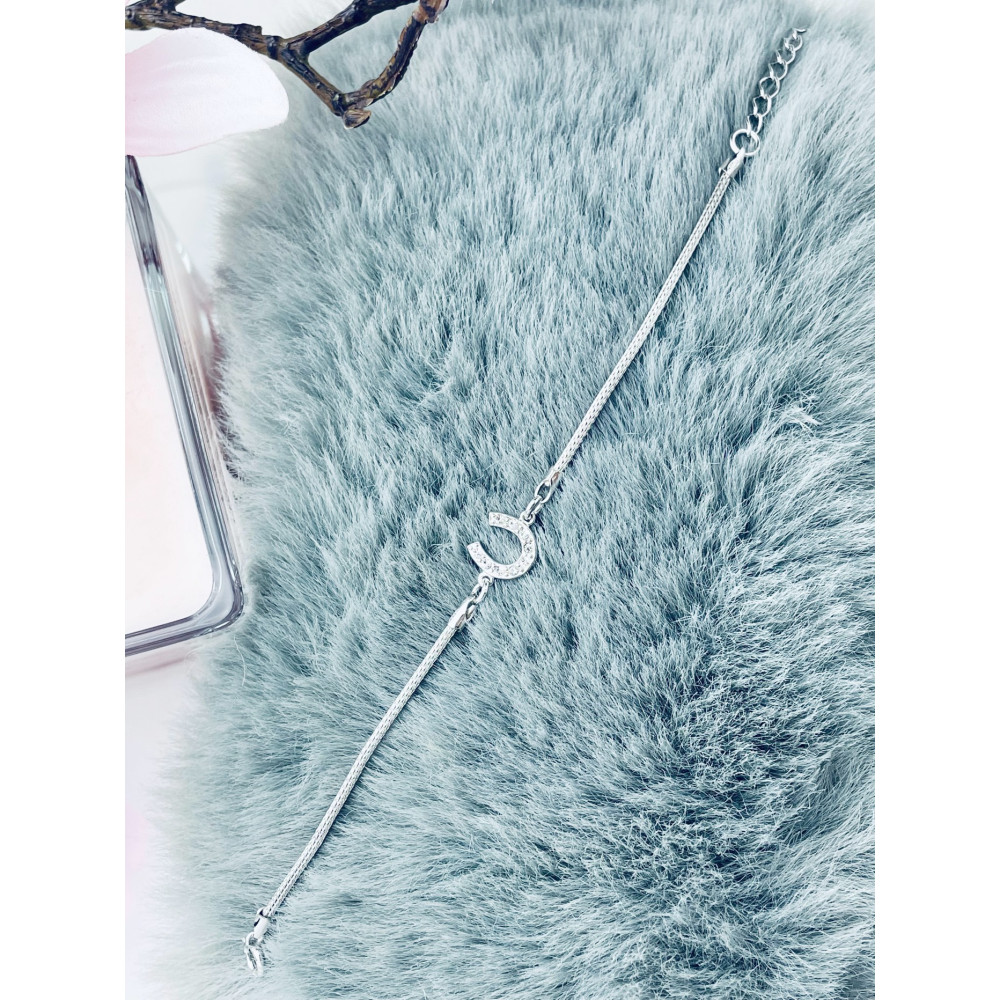 Hufeisen Armband 925 Silber mit Zirkonen Damen Kinder