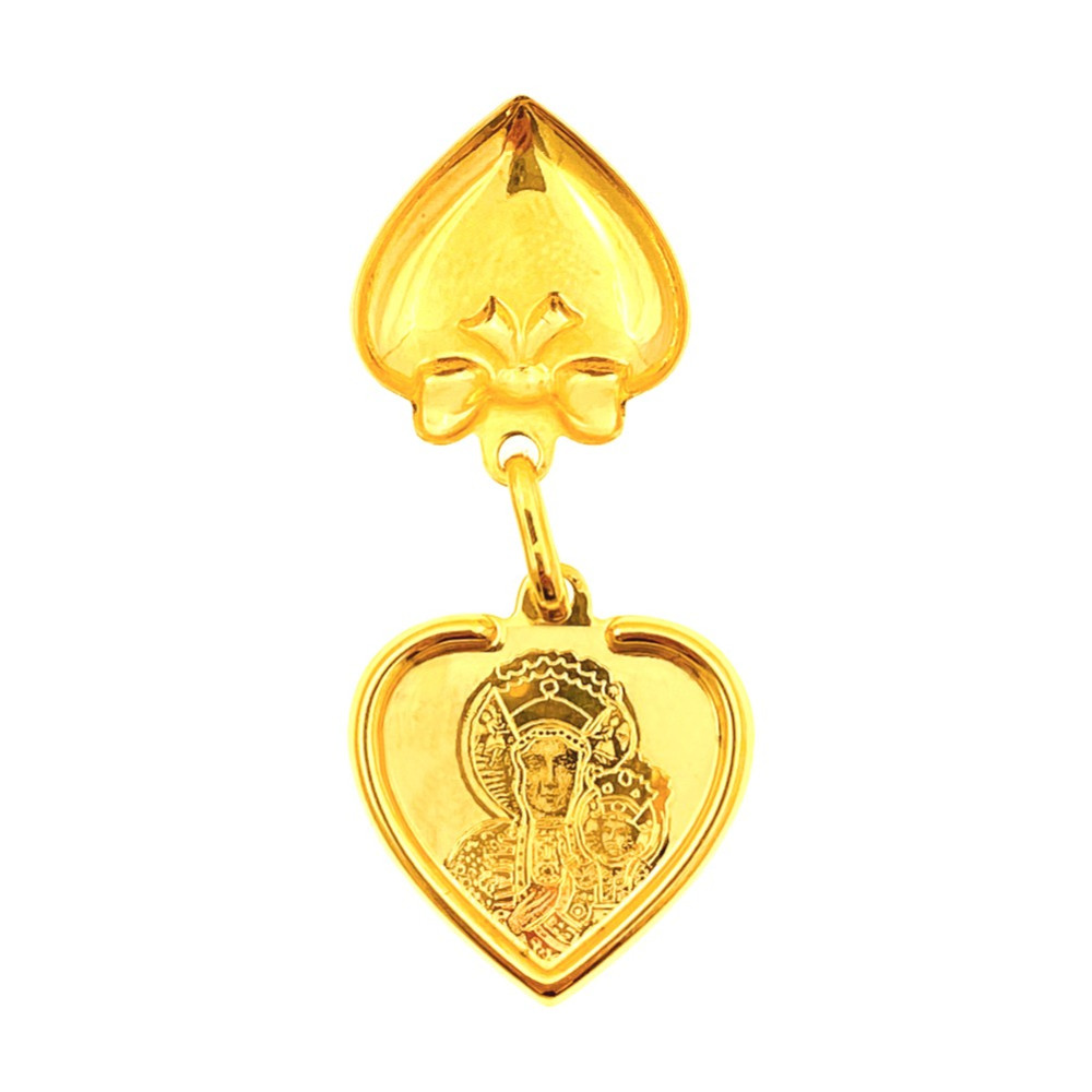 Złoty Medalik Zawieszka Matka Boska Częstochowska