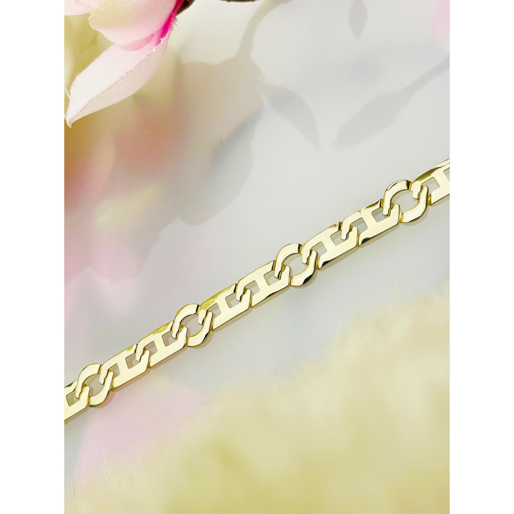 Figaro Goldarmband Armband Armkette Nonnakette Doppelpanzerkette Gelbgold 585er 14KT Breite 8,50mm Karabiner Verschluss