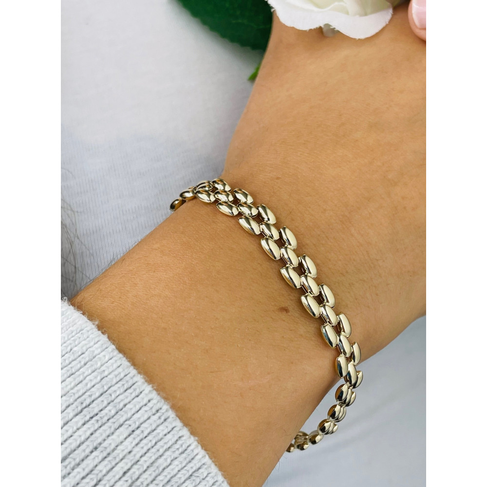 Złota bransoletka ozdobna polerowana