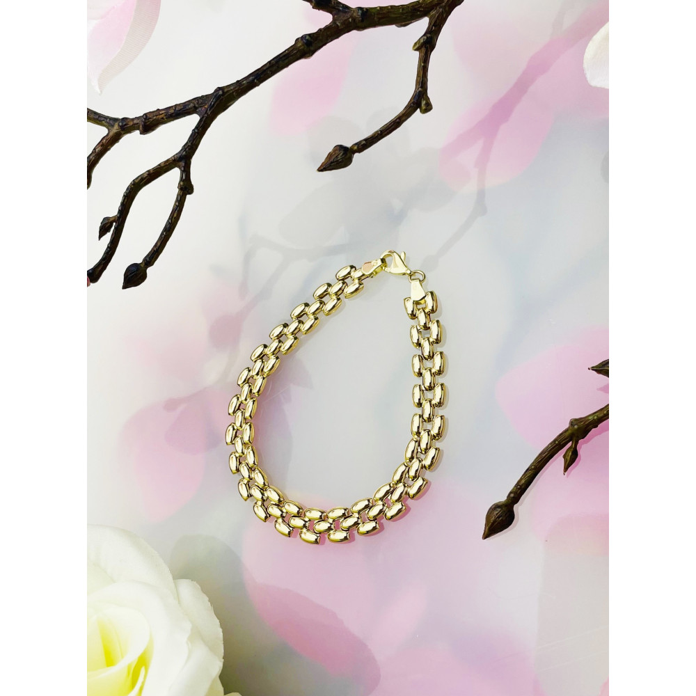 Goldarmband Armband Armkette Nonnakette Doppelpanzerkette Gelbgold 585er 14KT Breite 8,00mm Karabiner Verschluss