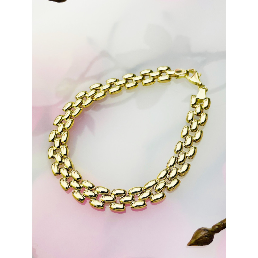 Goldarmband Armband Armkette Nonnakette Doppelpanzerkette Gelbgold 585er 14KT Breite 8,00mm Karabiner Verschluss