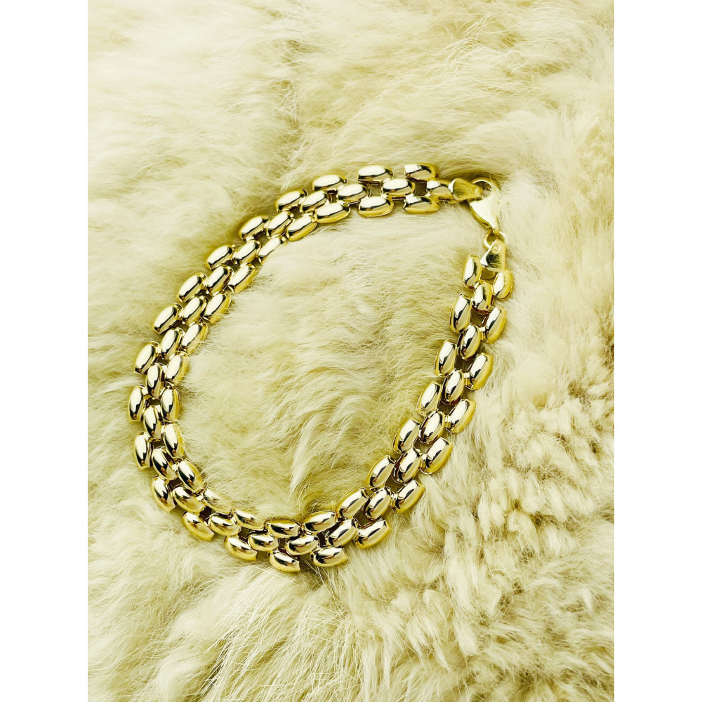 Złota bransoletka ozdobna polerowana