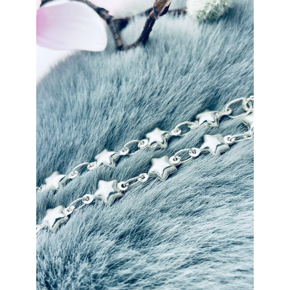 Srebrna bransoletka gwiazdki