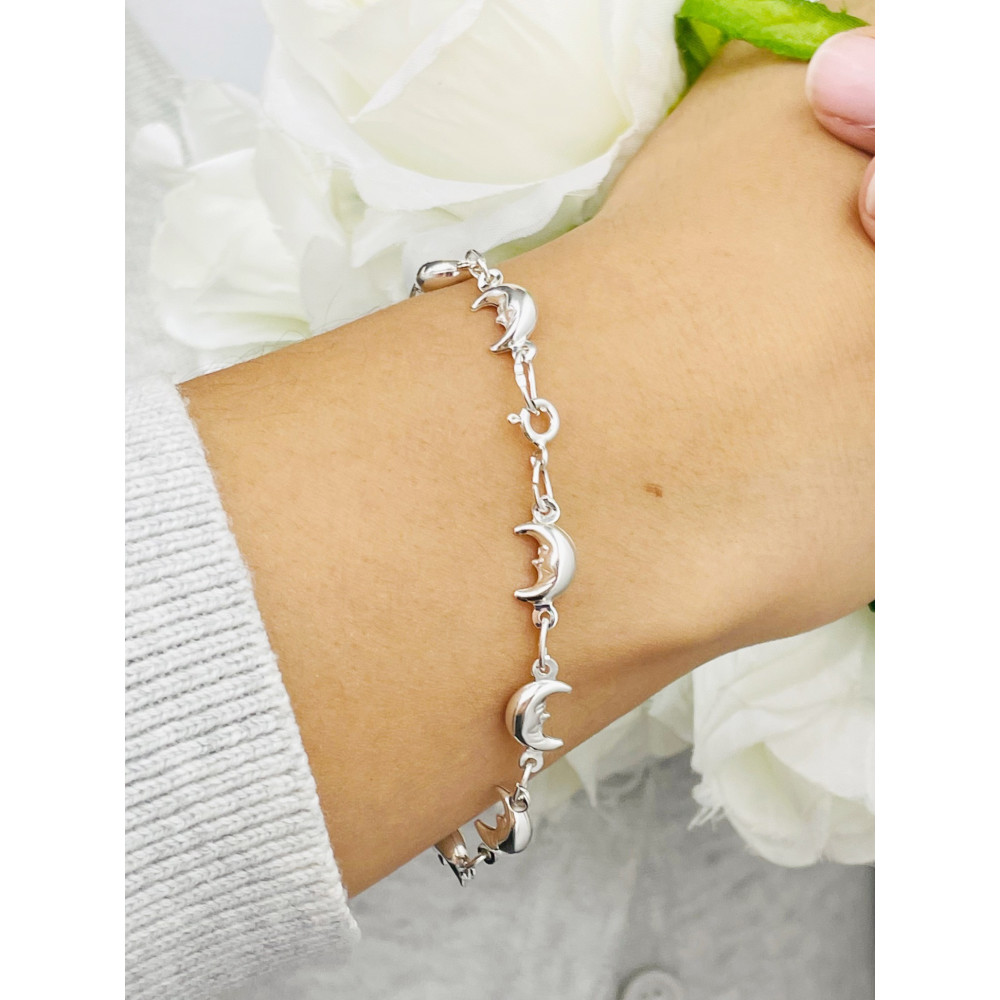 Mond Armband 925 Silber Damen Kinder