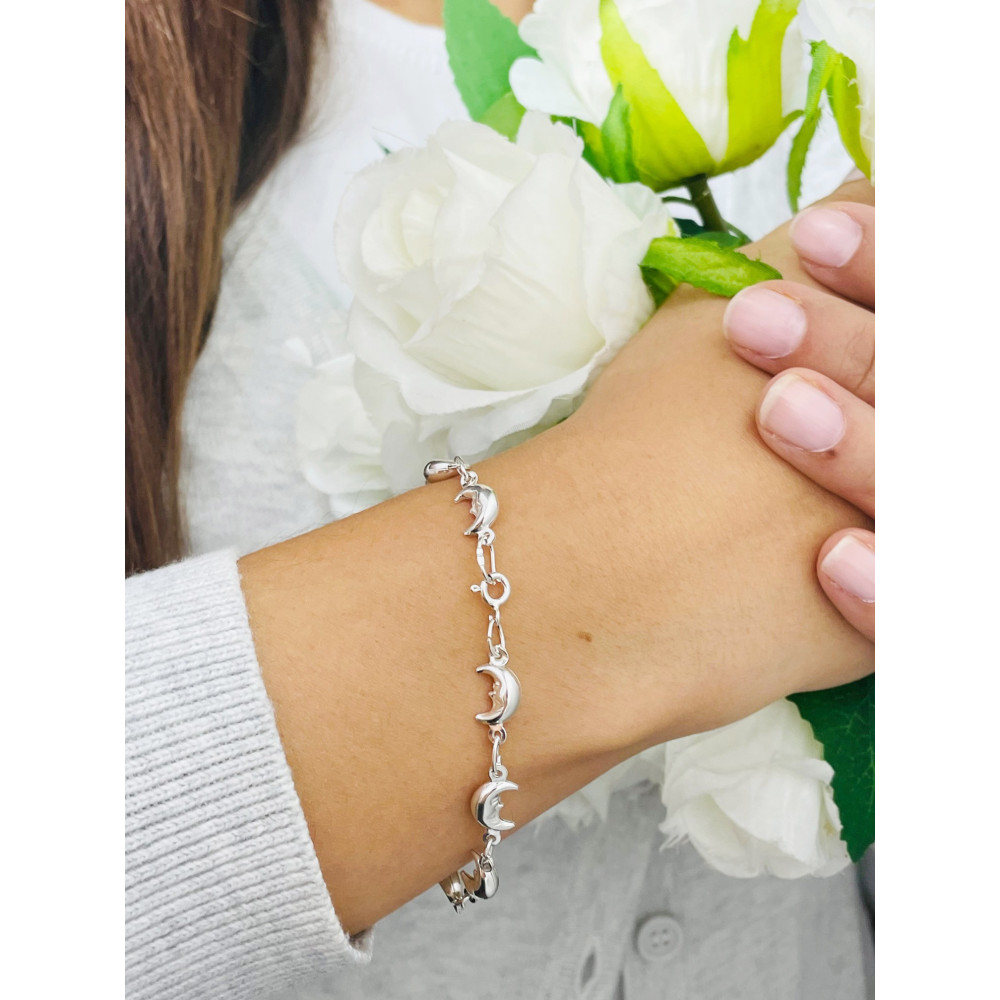 Mond Armband 925 Silber Damen Kinder