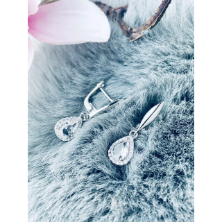elegant 925 Silber Ohrringe mit Zirkonia Träne