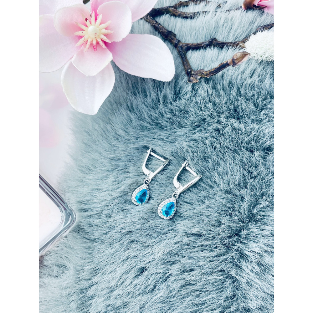 elegant 925 Silber Ohrringe mit Zirkonia Träne