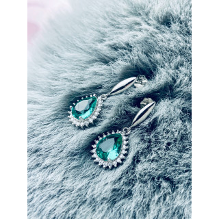 elegant 925 Silber Ohrringe mit Zirkonia Träne