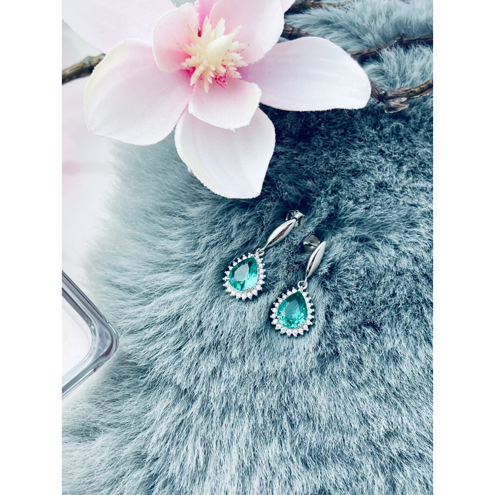 copy of Złote kolczyki przecinki z cyrkoniami