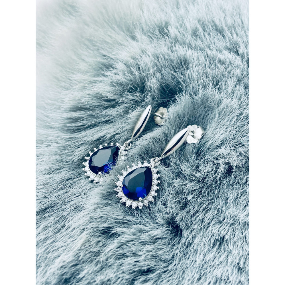 elegant 925 Silber Ohrringe mit Zirkonia Träne