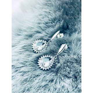 elegant 925 Silber Ohrringe mit Zirkonia Träne