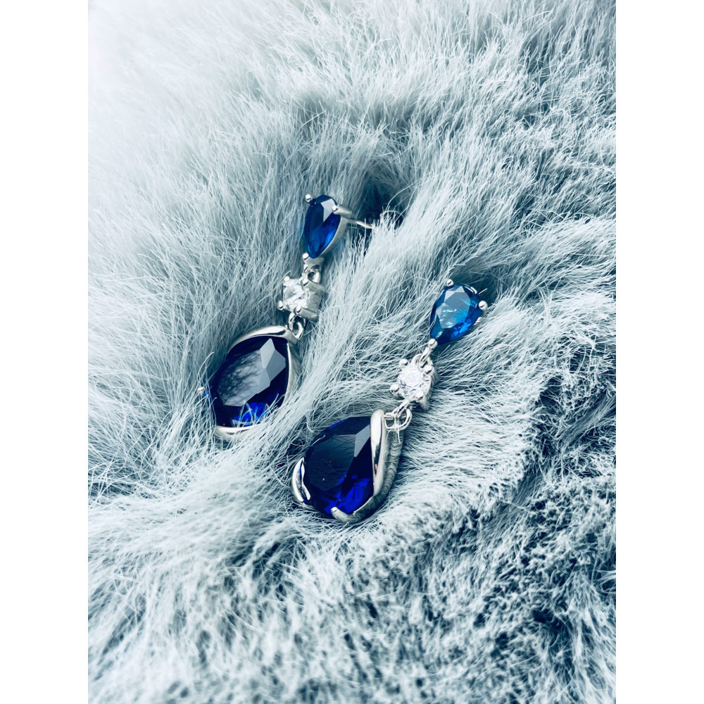 925 Silber Ohrringe mit Zirkonia Träne