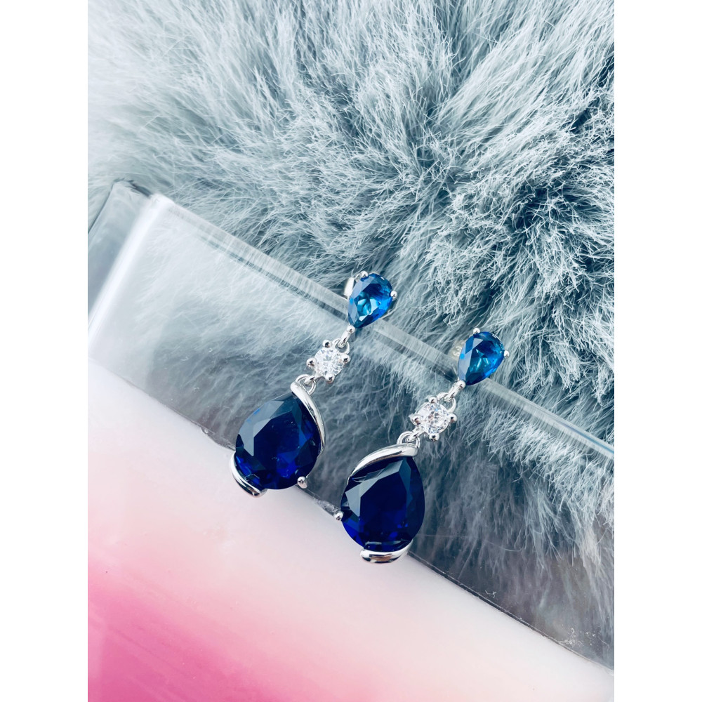 925 Silber Ohrringe mit Zirkonia Träne