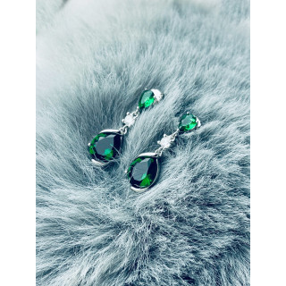 925 Silber Ohrringe mit Zirkonia Träne