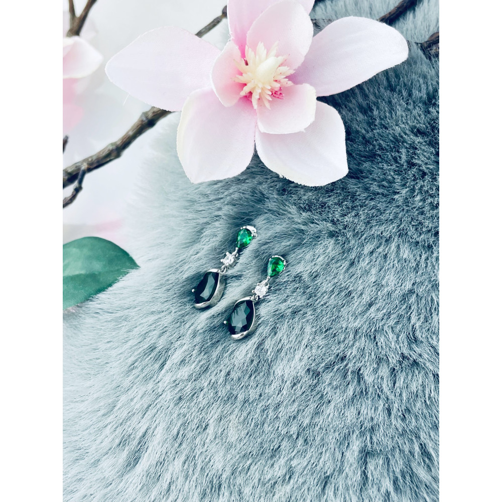 925 Silber Ohrringe mit Zirkonia Träne