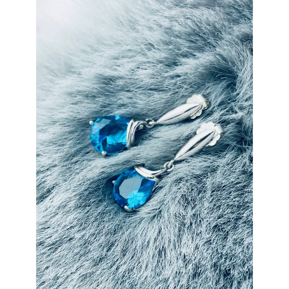 925 Silber Ohrringe mit Zirkonia Träne