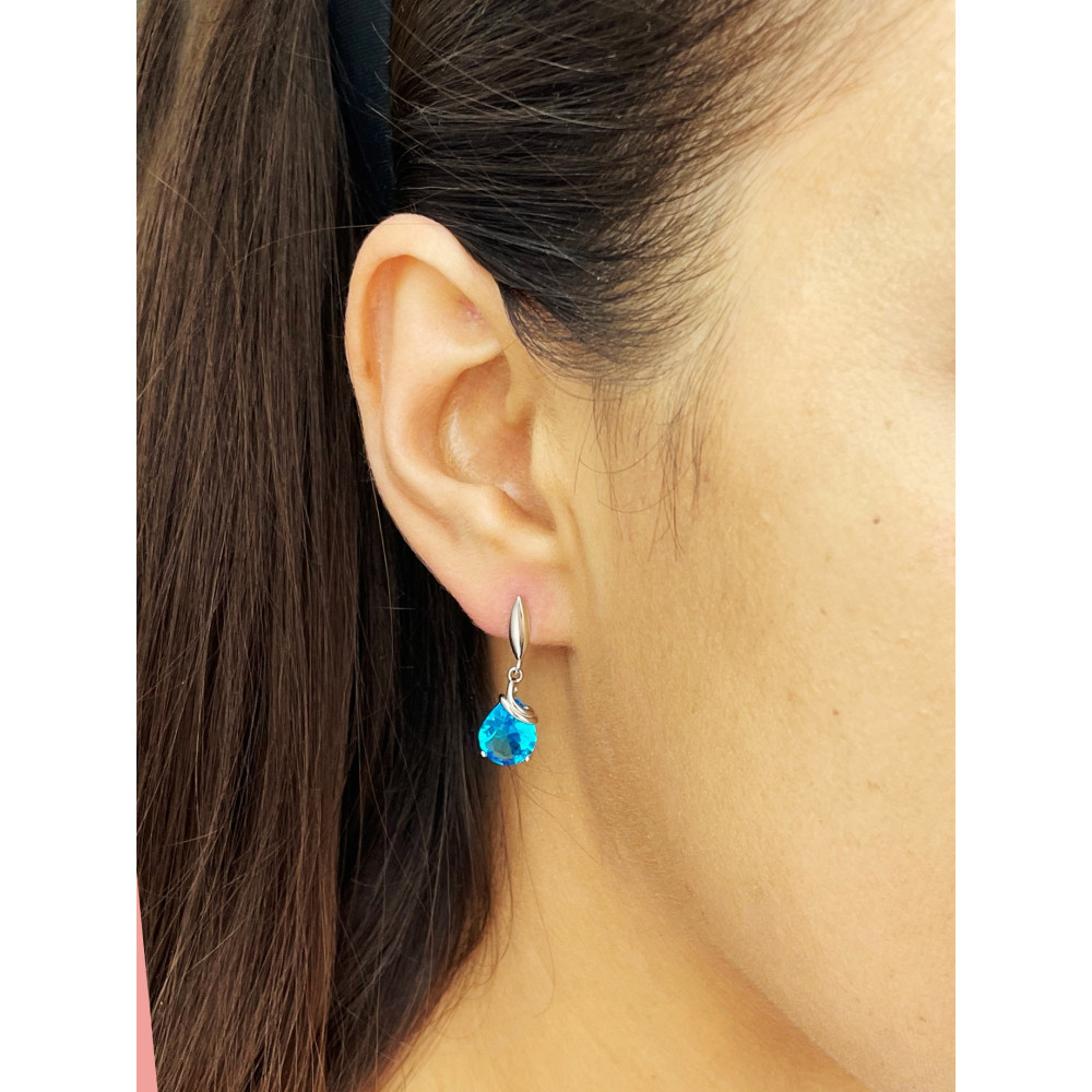 copy of Złote kolczyki przecinki z cyrkoniami