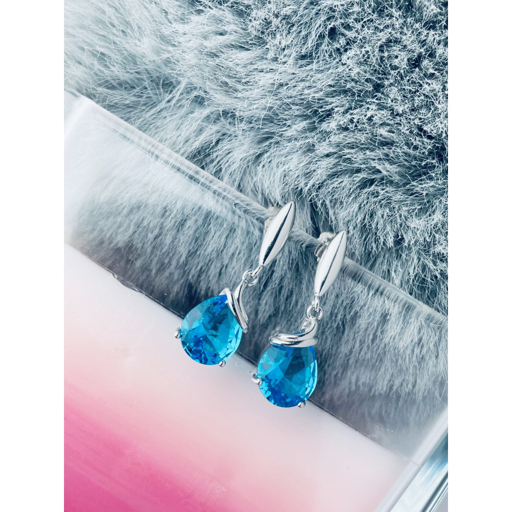 925 Silber Ohrringe mit Zirkonia Träne