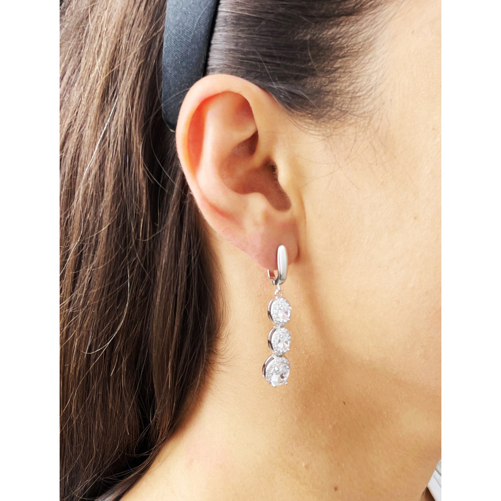 copy of Złote kolczyki przecinki z cyrkoniami