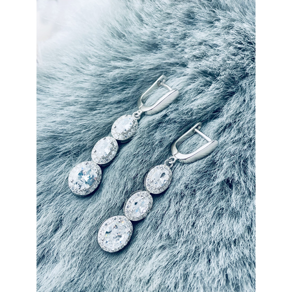 elegant 925 Silber Ohrringe mit Zirkonia