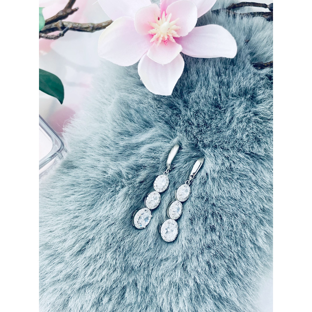 elegant 925 Silber Ohrringe mit Zirkonia