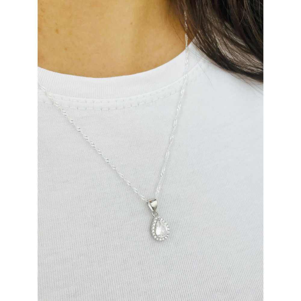 925 Silber Damen Medaillon Anhänger mit Zirkonia