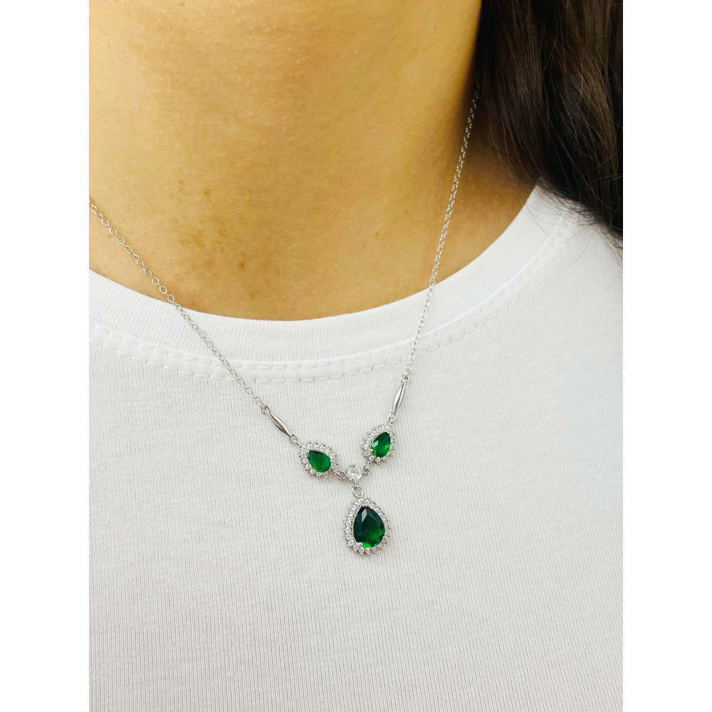 925 Silber Halskette mit Zirkonia