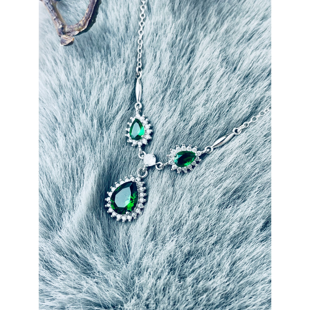 925 Silber Halskette mit Zirkonia