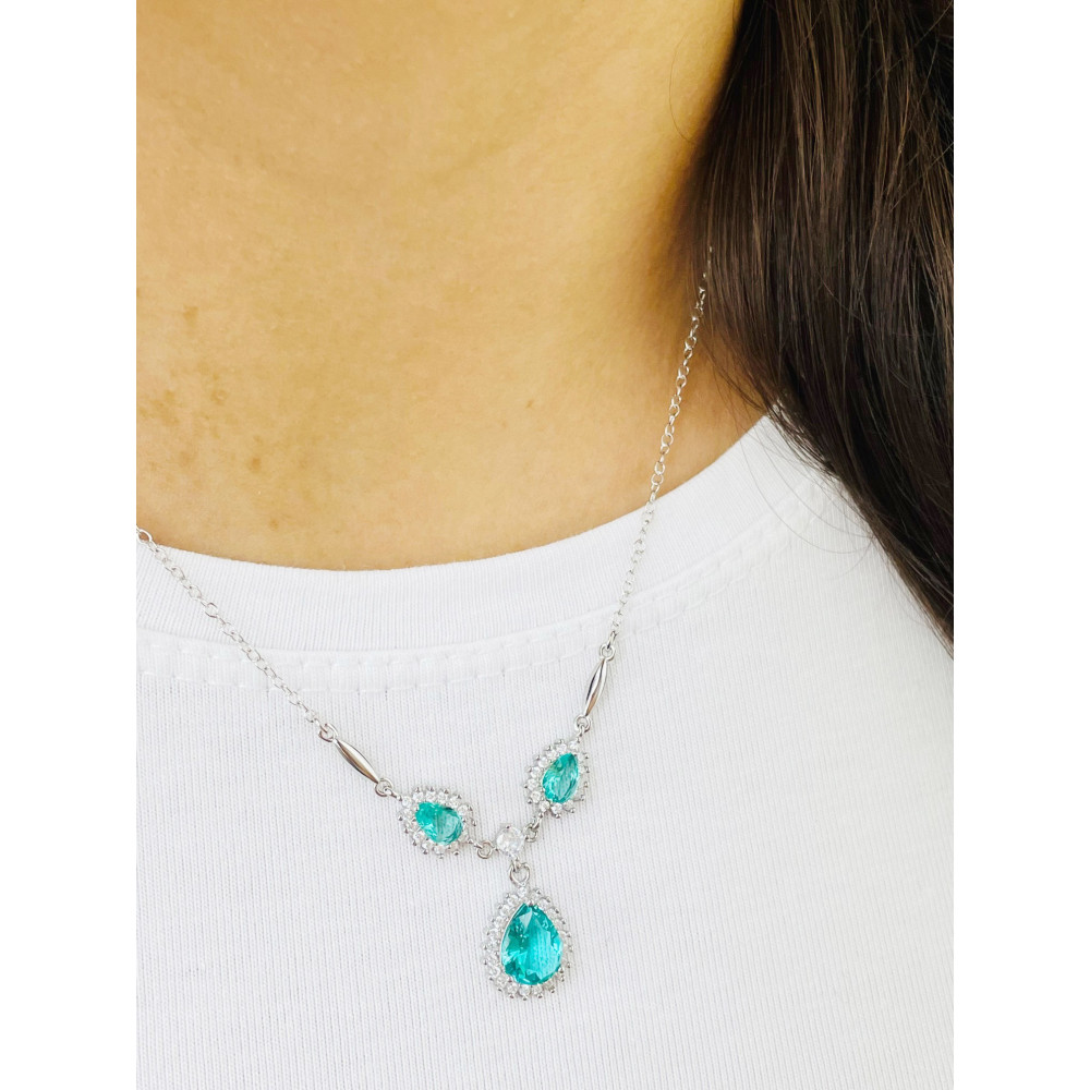 925 Silber Halskette mit Zirkonia