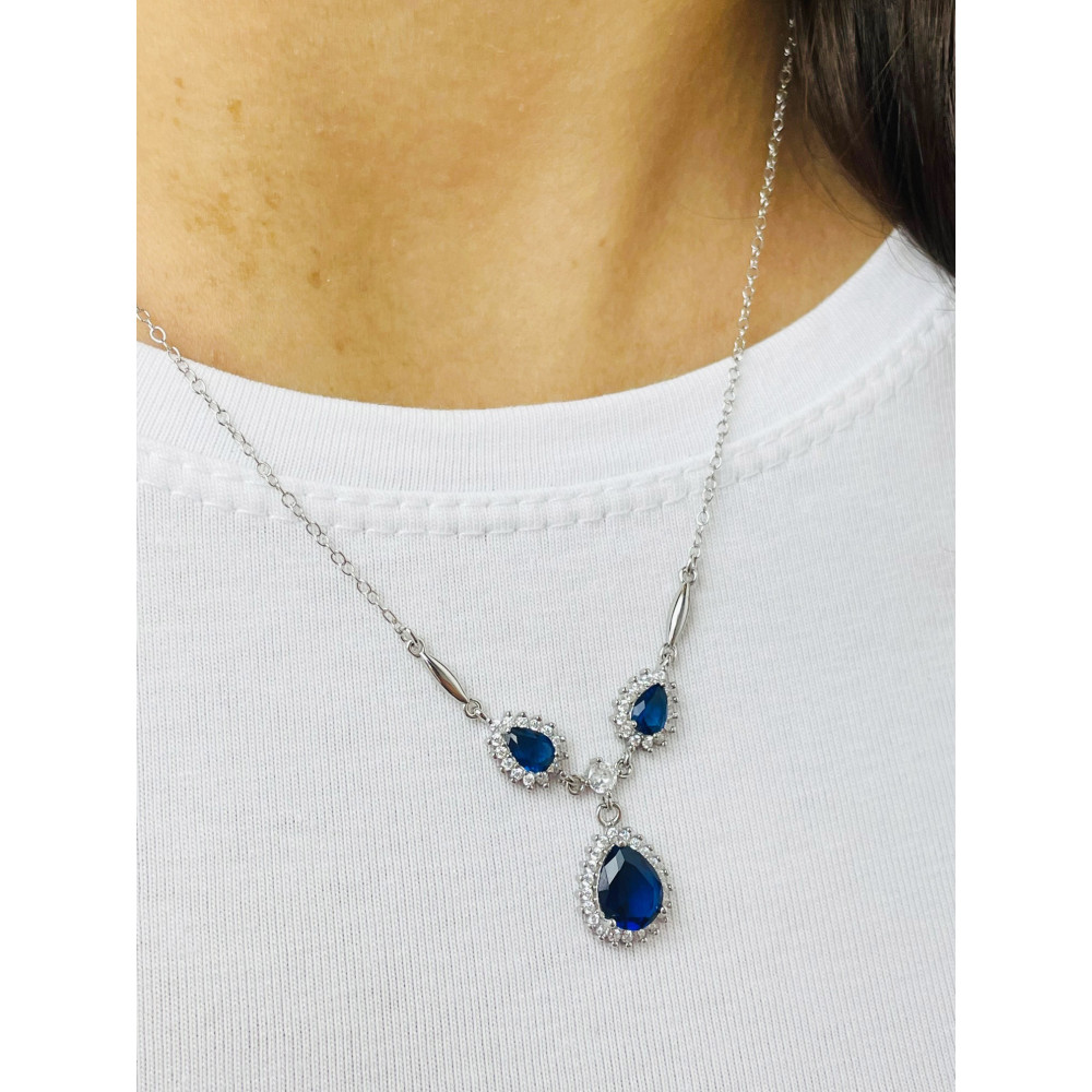 925 Silber Halskette mit Zirkonia