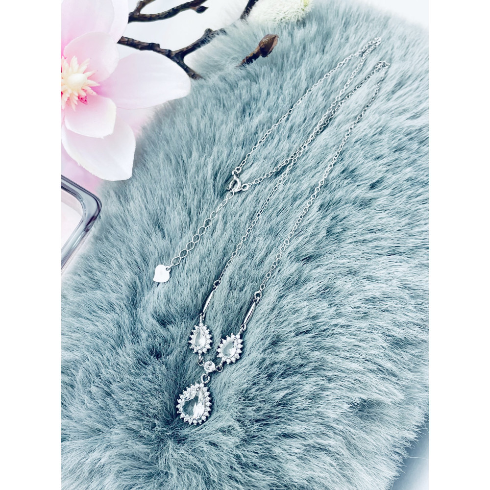 925 Silber Halskette mit Zirkonia