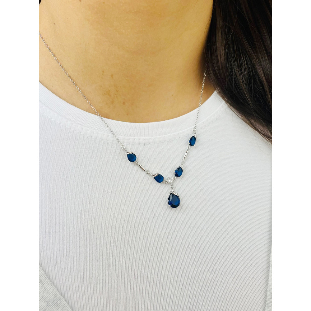 925 Silber Halskette mit Zirkonia