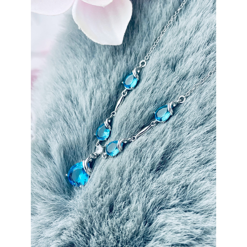 925 Silber Halskette mit Zirkonia Damen Kinder