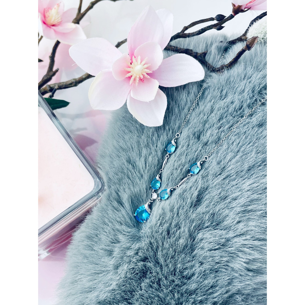 925 Silber Halskette mit Zirkonia Damen Kinder