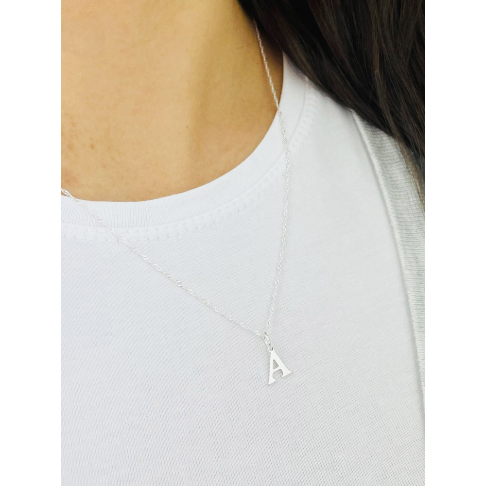 Srebrny wisiorek zawieszka literka A