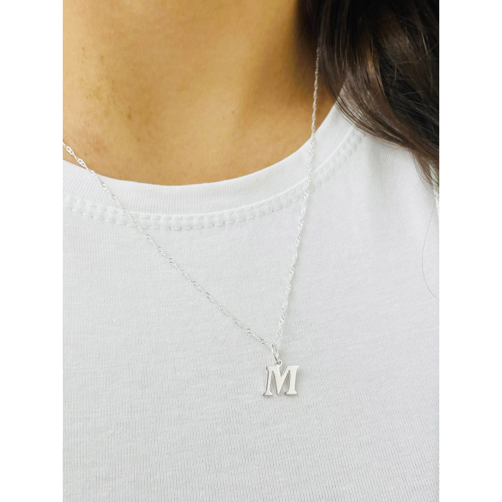 925 Silber Anhänger Buchstabe M Kettenanhänger