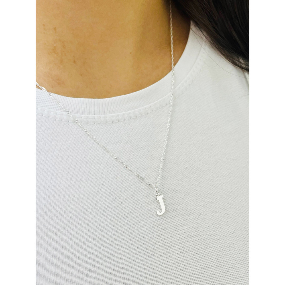 Srebrny wisiorek zawieszka literka J