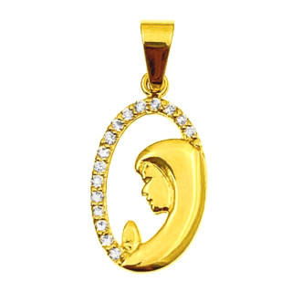 Złoty Medalik Zawieszka Matka Boska Madonna