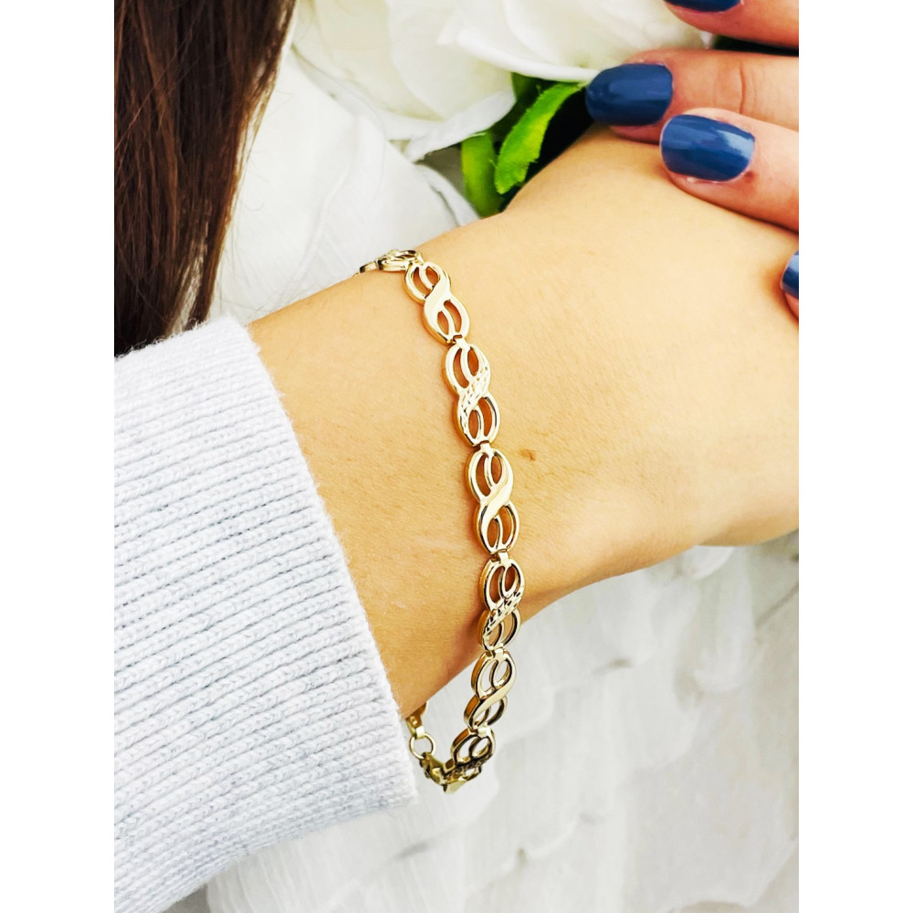 Damen Goldarmband Armband Armkette Gelbgold 375er Infinity