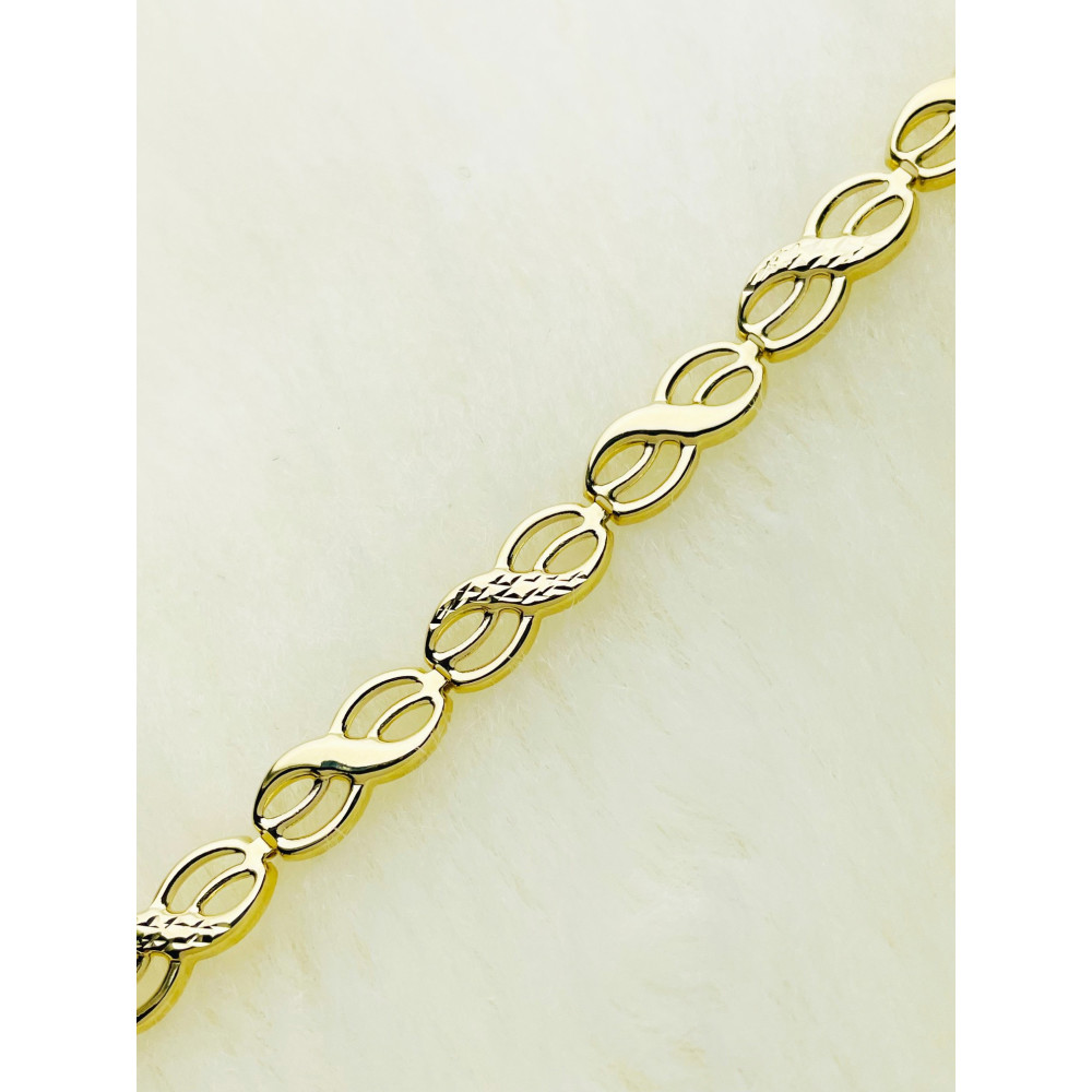 Damen Goldarmband Armband Armkette Gelbgold 375er Infinity