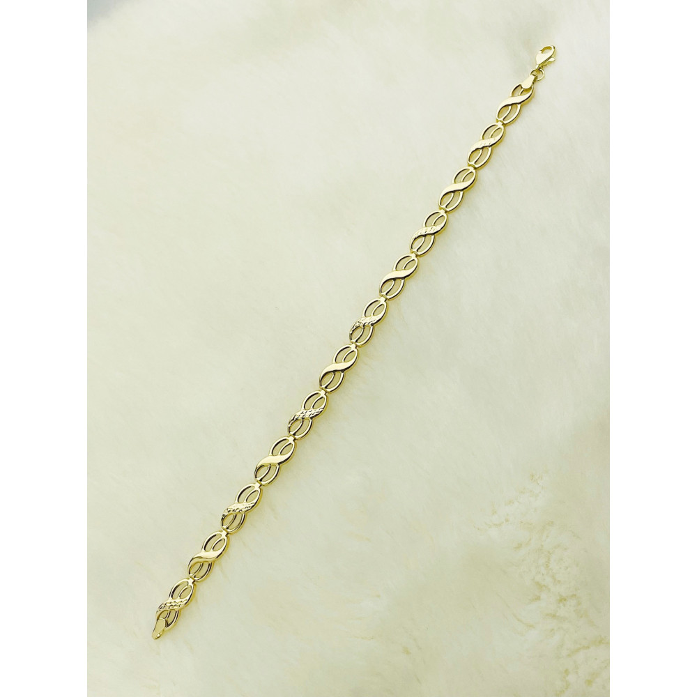 Damen Goldarmband Armband Armkette Gelbgold 375er Infinity