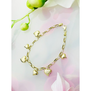 Damen Goldarmband Armband Armkette Gelbgold 375er Herz