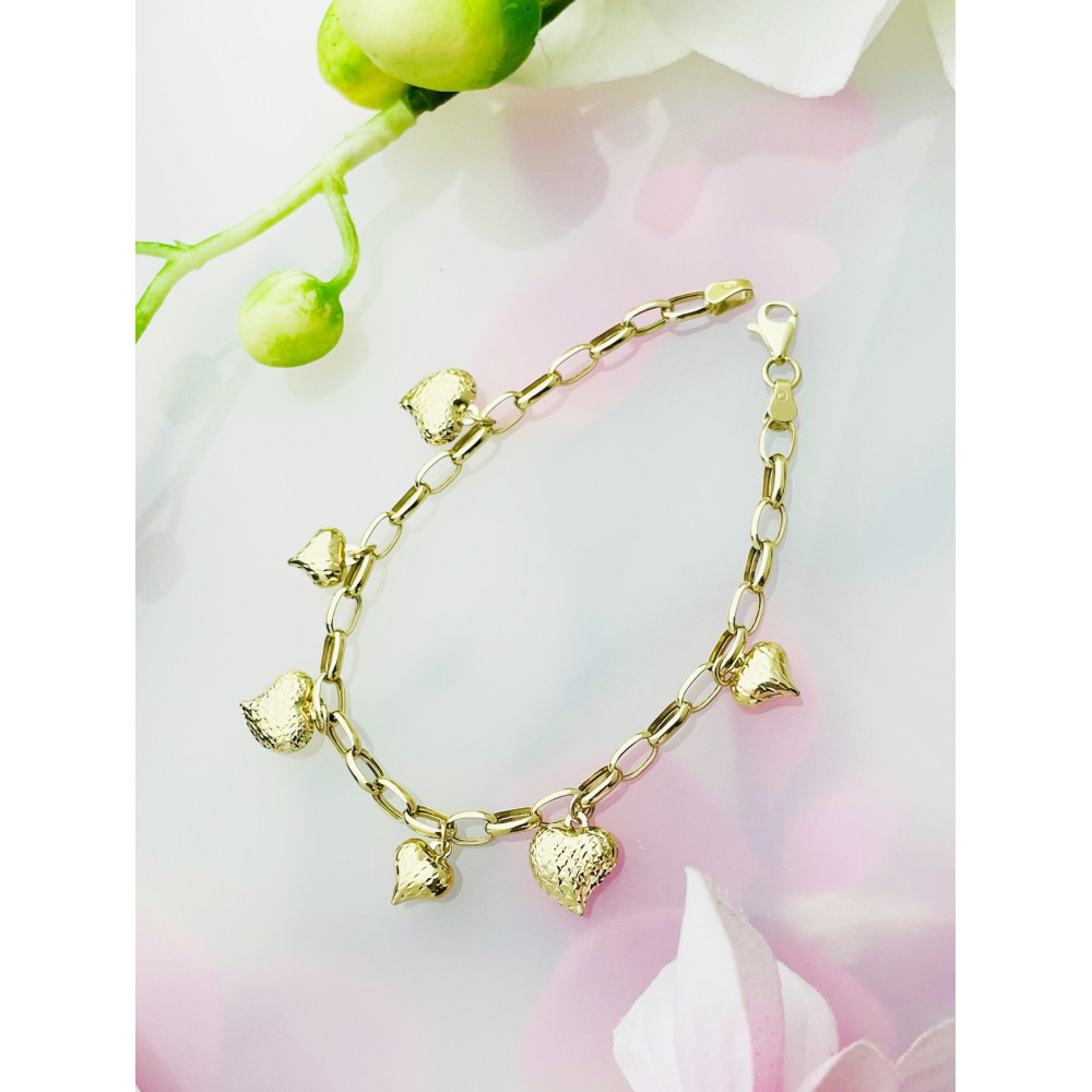 Damen Goldarmband Armband Armkette Gelbgold 375er Herz