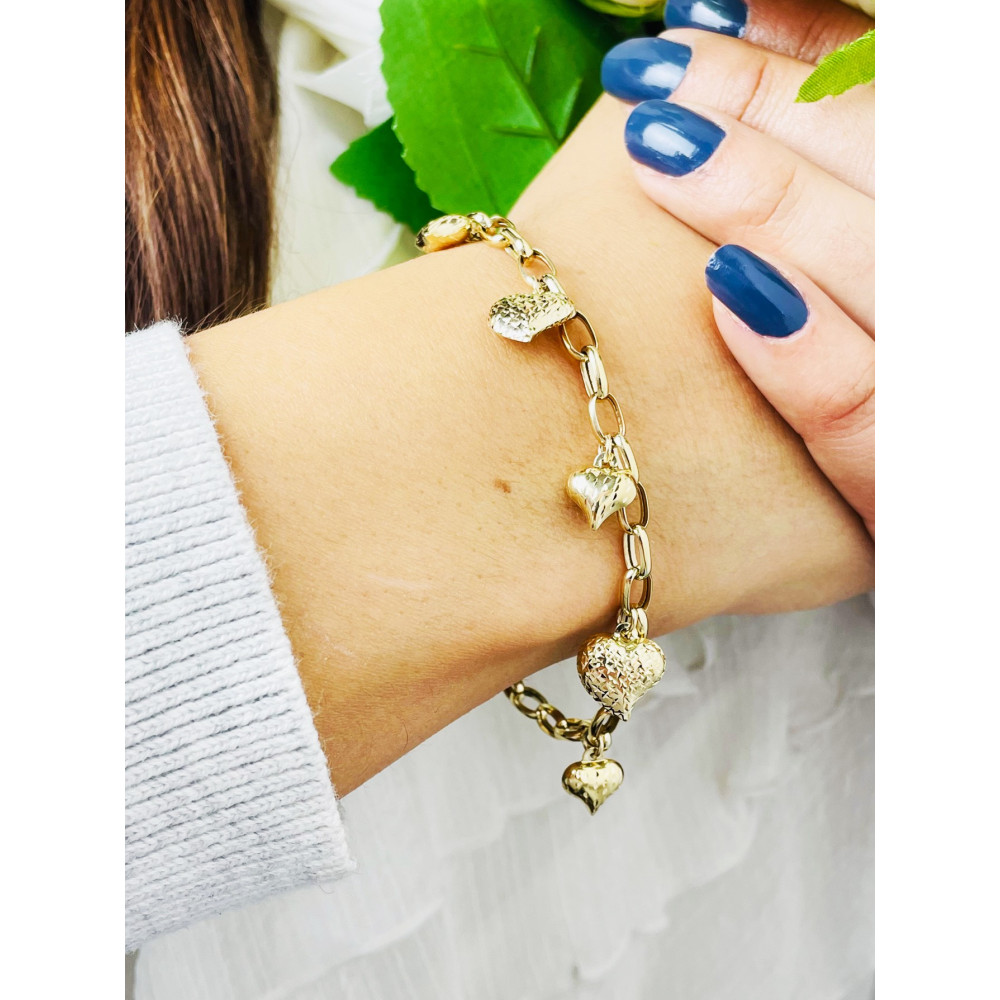 Damen Goldarmband Armband Armkette Gelbgold 375er Herz