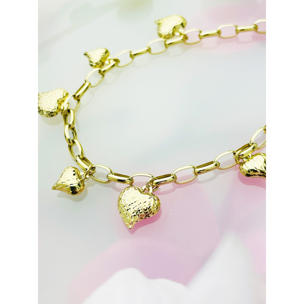 Damen Goldarmband Armband Armkette Gelbgold 375er Herz