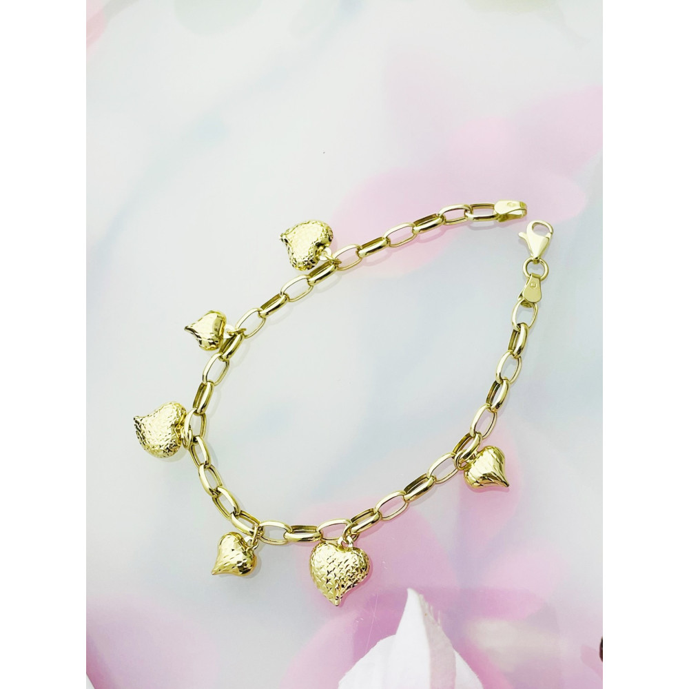 Damen Goldarmband Armband Armkette Gelbgold 375er Herz